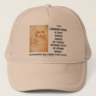 Boné Juizes do senso comum das coisas Leonardo da Vinci