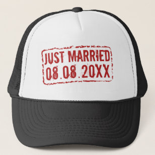 Boné Just Maried trucker hat with wedding date stamp