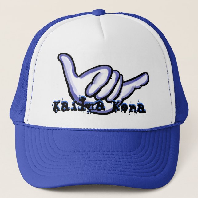 Boné Kailua Kona hawaii azul shaka hat (Frente)