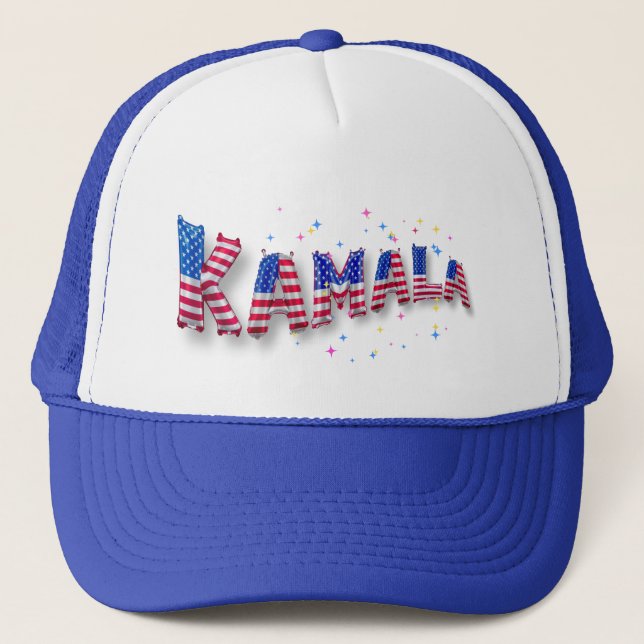 Boné Kamala Harris Cute American Flag Balloon Alphabets (Frente)
