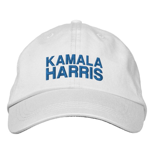 Boné Kamala Harris tipografia azul moderna personalizad (Frente)