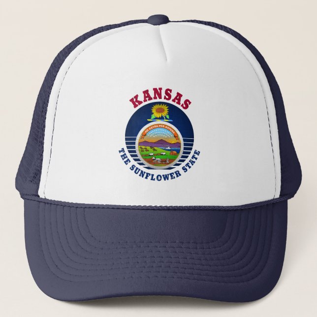 BONÉ KANSAS SUNFLOWER STATE FLAG TRUCKER HAT (Frente)