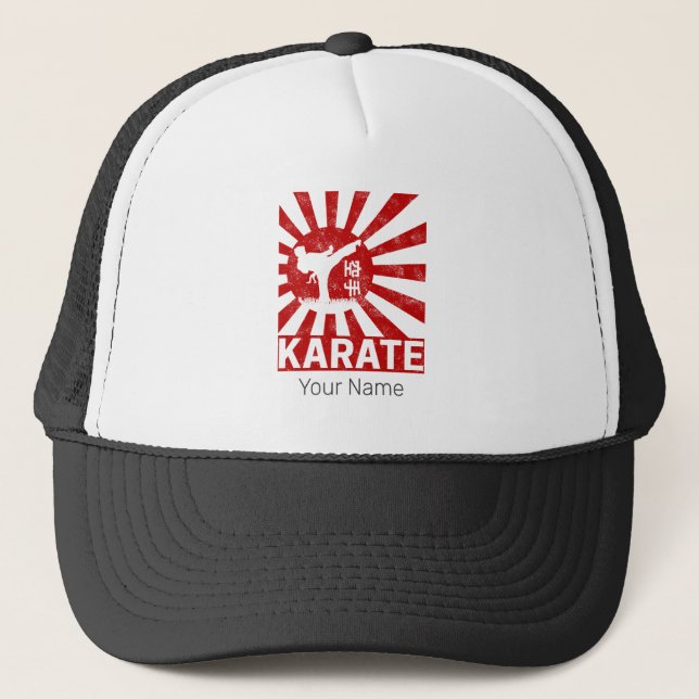 Boné Karate Martial Arts com Design japonês Vintage (Frente)