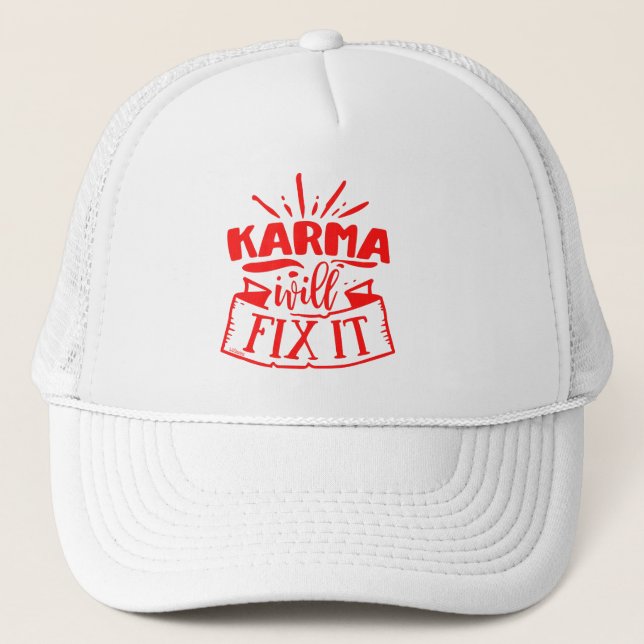Boné KARMA IRÁ CORRIGIR O humor sarcástico engraçado (Frente)
