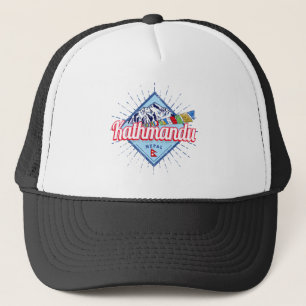 Boné Katmandu Montanhas Nepal Retro Flagres Souvenir