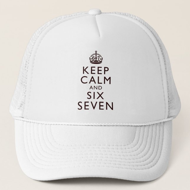 Boné Keep Calm Six Seven Meme Viral Humor Apparel (Frente)