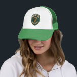 Boné Kilkee Ireland Harp Logo - Retro Mesh Trucker Hat<br><div class="desc">"Celebrate your Irish roots with this premium Kilkee Ireland trucker hat. Featuring the iconic golden harp on a crisp white foam front with breathable emerald green mesh. A timeless design for anyone proud of their Kilkee heritage. High-quality print,  not customizable to ensure design integrity."</div>