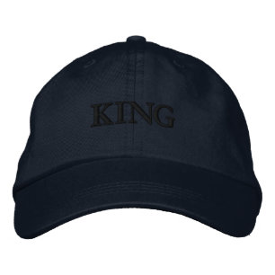Boné KING Embroiderado-Chapéu bonito Visor Texto REI