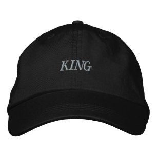 Boné King Text Printed Name - Hat Black Color Super Men