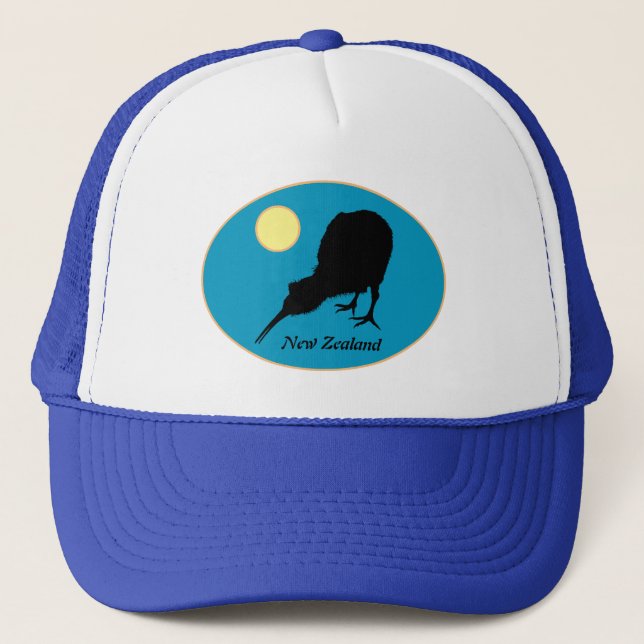 Boné Kiwi Bird & Moon, Nova Zelândia, Bro Fashion/ Hat (Frente)