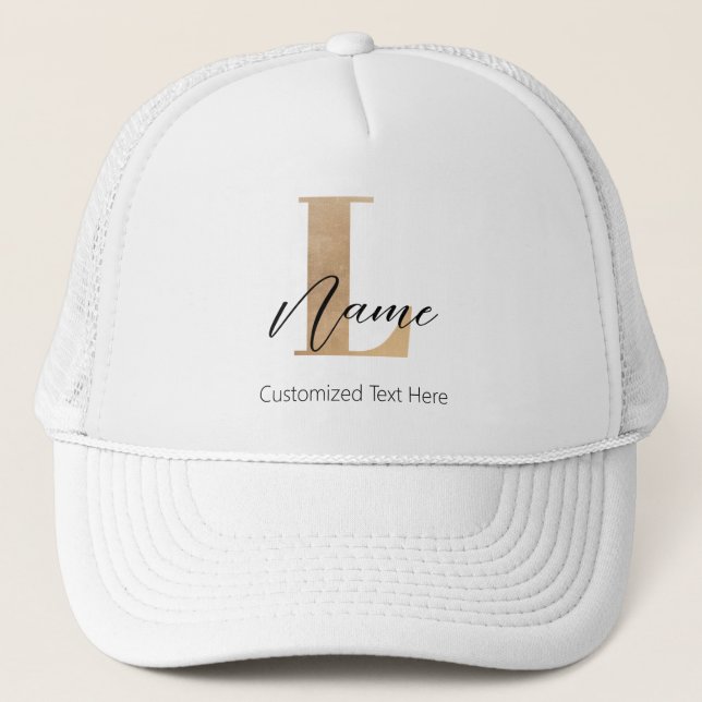 Boné L & Name Iniciais Monogramados Modernos Personaliz (Frente)