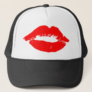 Boné Lábios Beijos Red Lipstick Love Namorados