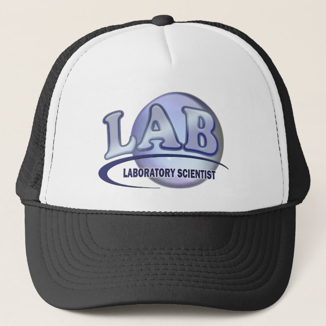 Boné LABORATÓRIO CIENTISTA! LOGOTIPO Azul Divertido (Frente)