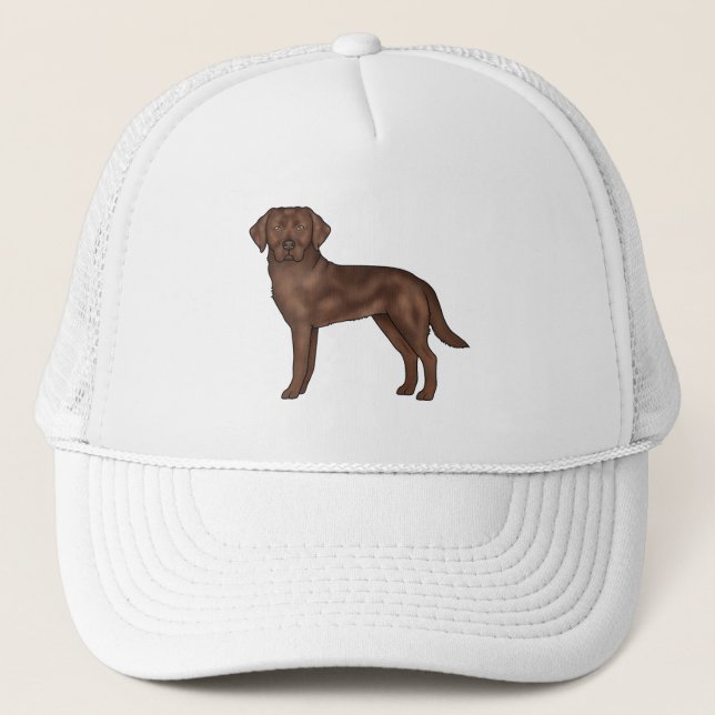 Boné Labrador Retriever Chocolate Cute Cartoon Lab Dog (Frente)