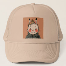 Lächelnder Junge mit Hasenohren Kindliche Freude