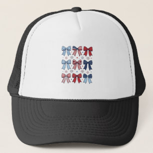 Boné Laços Patrióticos Coquete Vintage Design Vetorial_