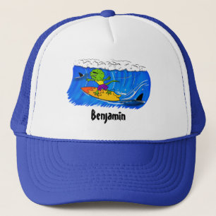 Boné Lagarto espinhoso surfando cartoon