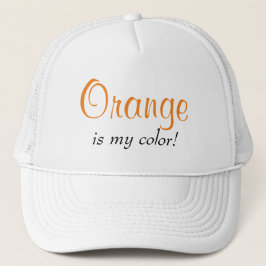 Boné Laranja é Minha Cor Citação Fofa
