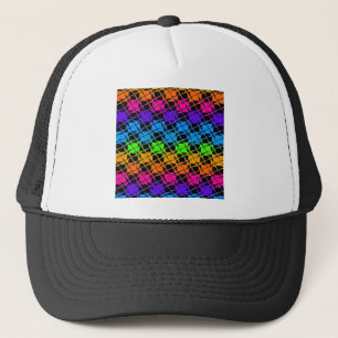 Boné Latest Edgy Colorful Checkered Rainbow Pattern