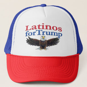 Boné Latinos pelo Trump Águia Vermelha, Branca e Azul