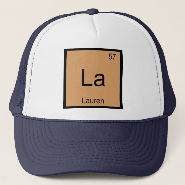 Boné Lauren Name Química Elemento Mesa periódica (Frente)