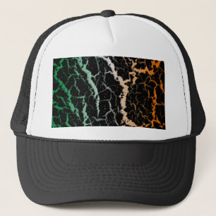 Boné Lava de espaço rachada - Verde/Branco/Laranja