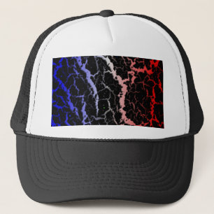 Boné Lava do espaço rachado - Azul/Branco/Vermelho