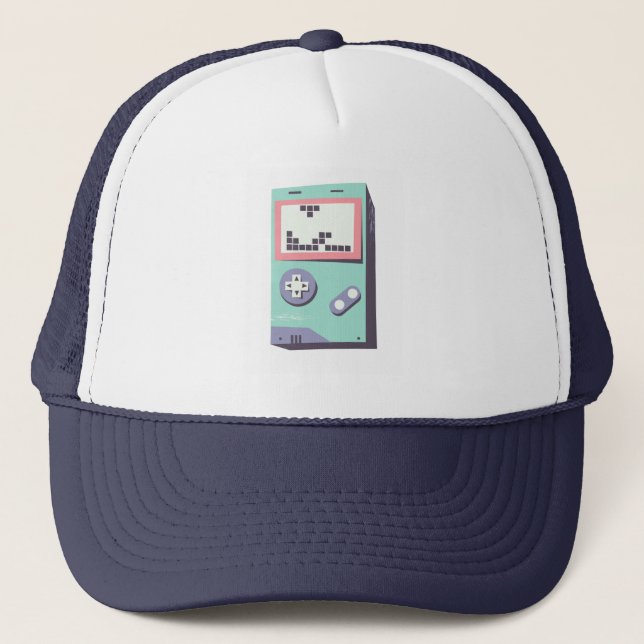 Boné LEGO-Inspired GameBoy | Retro Gamer Trucker Hat (Frente)