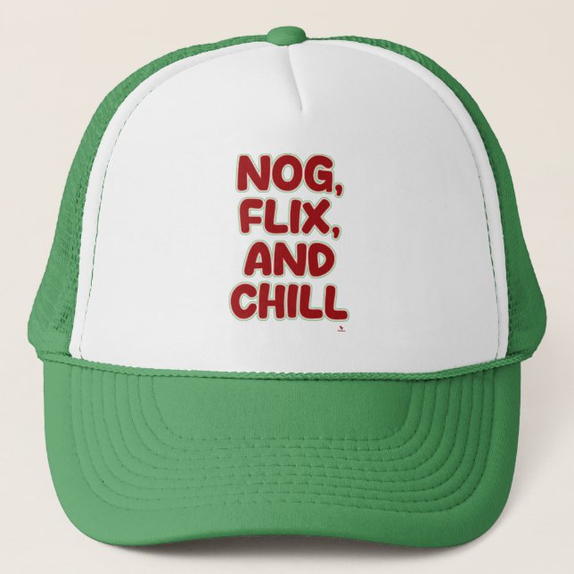 Boné Lema de Alegria de Natal Divertido Nog Flix e Chil (Frente)