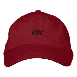 Boné Lenço de cabeça KING Vermelho-Chapéu Elegante Viso
