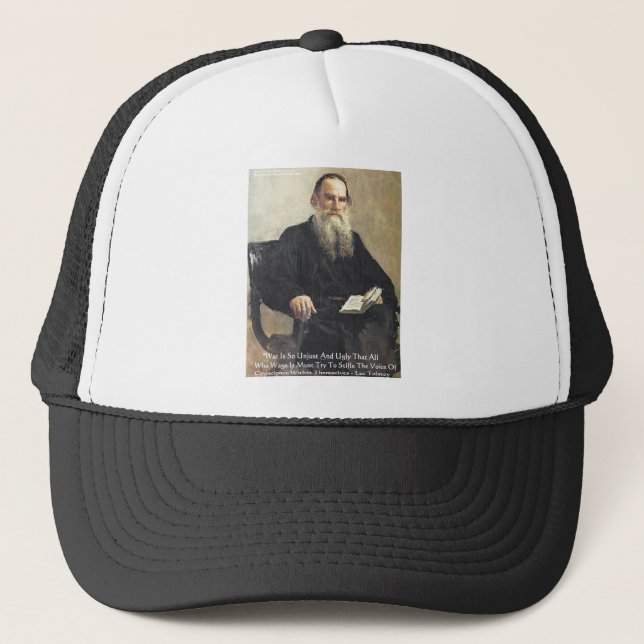 Boné Leo Tolstoy: "A Guerra é Injusta" Ofertas de Palav (Frente)