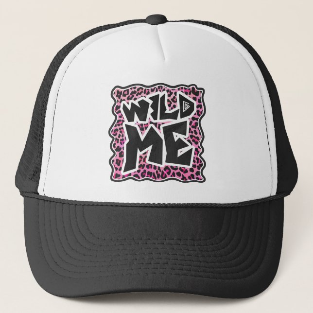 Boné Leopard me Wild Black and Hot Pink Design (Frente)