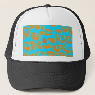 Boné Leopardo Imprimir Laranja Azul