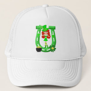 Boné Leprechaun da menina do Redhead do dia da