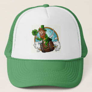 Boné Leprechaun em um Dia de São Patrício de barril 