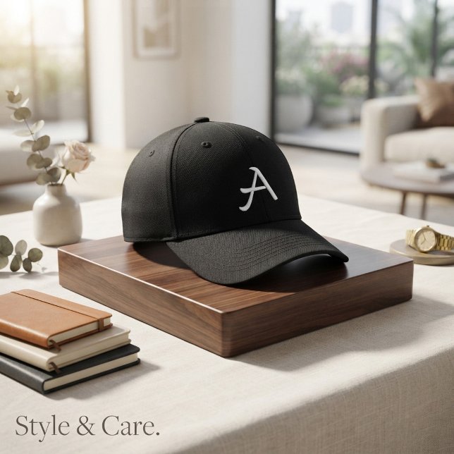 Boné Letra A Bordada – Inicial Personalizada (A-Letter Embroidered – Custom Initial Baseball Cap)