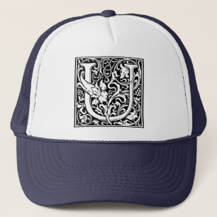 Boné Letra U Monograma Medieval Arte Nova