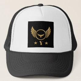 Boné Letra Y personalizada Águia dourada Asas Branco e