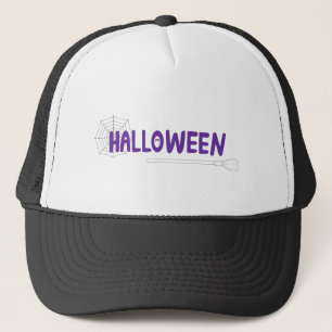 Boné Letras Assustadoras com Clima de Halloween Roxo