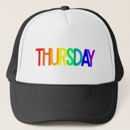 Boné Lettering Design ‘Thursday’ in Rainbow Colors