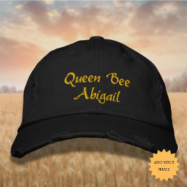 Boné Lettering Queen Bee [Name] em amarelo