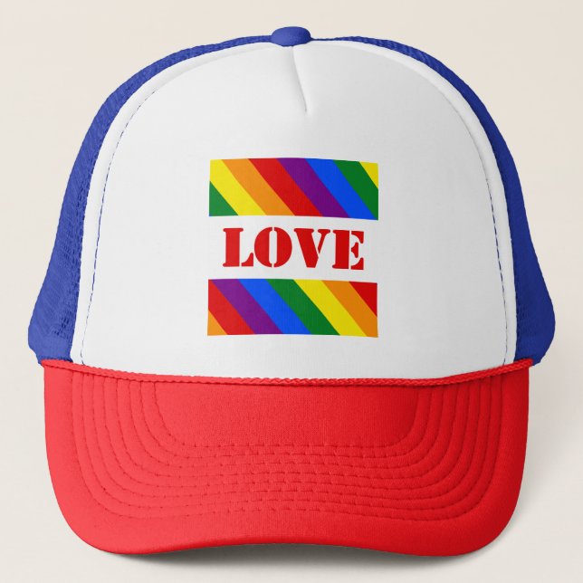 Boné LGBTQ+ Sinalizador do arco-íris com Pavilhão do Or (Frente)