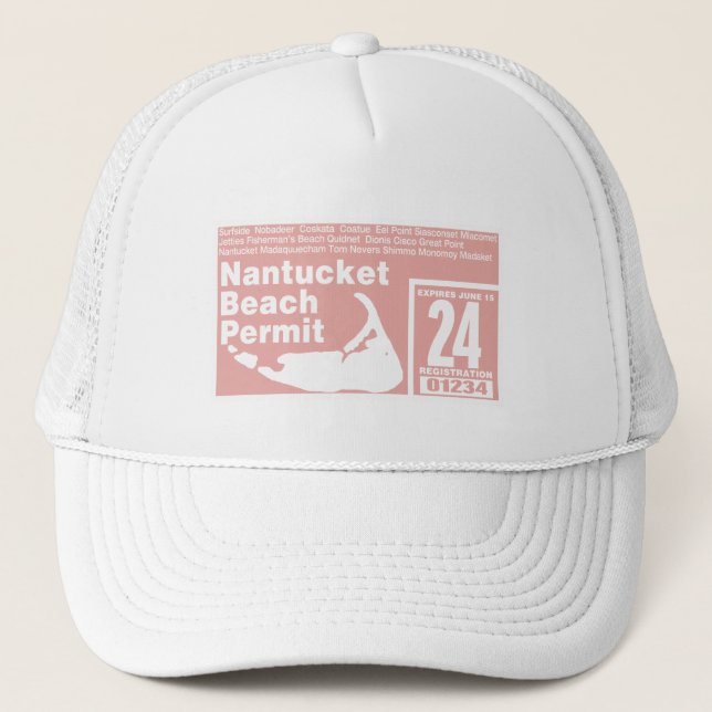 Boné Licença de praia de Nantucket 2024 — salmão (Frente)