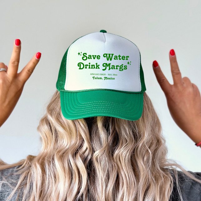 Boné Lima Verde Cítrico Economize Água, Beba Margs (Criador carregado)