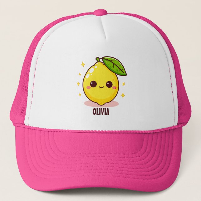 Boné Limonete Amarelo Personalizado Adorável (Frente)