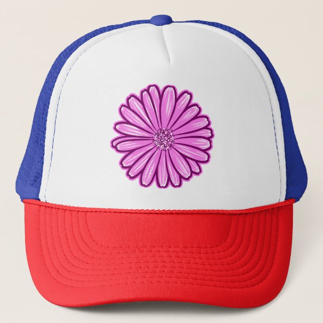 Boné Linda Flor de Margarida, Ilustração de Meio-Tons (Frente)
