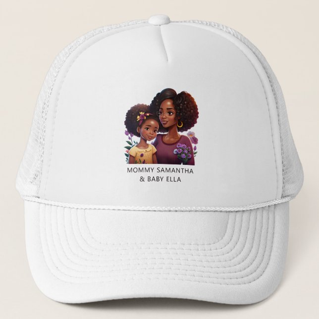 Boné Linda mãe negra e filha (12) (Frente)