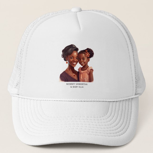 Boné Linda mãe negra e filha (19) (Frente)