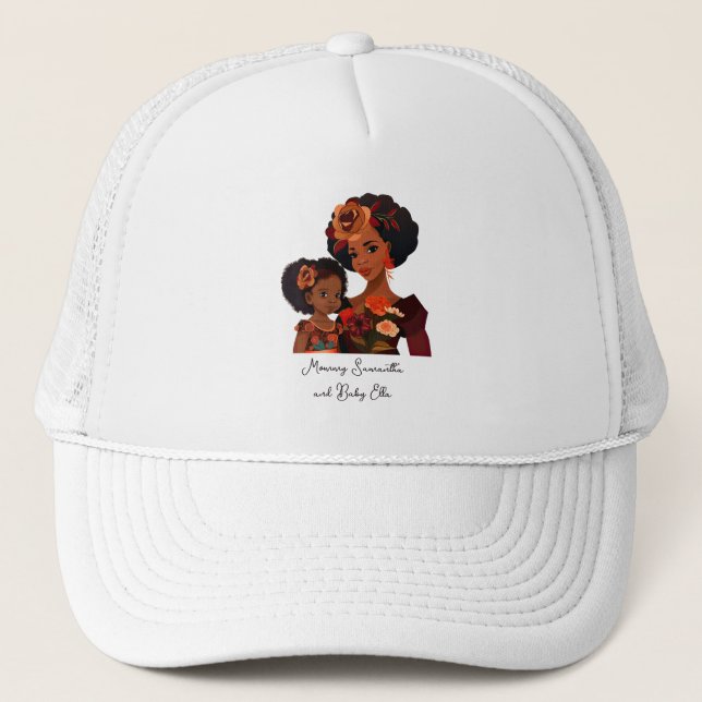 Boné Linda mãe negra e filha (20) (Frente)
