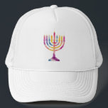 Boné Linda Vintage Hanukkah Menorah Happy Hanukkah<br><div class="desc">Linda Vintage Hanukkah Menorah Happy Hanukkah</div>